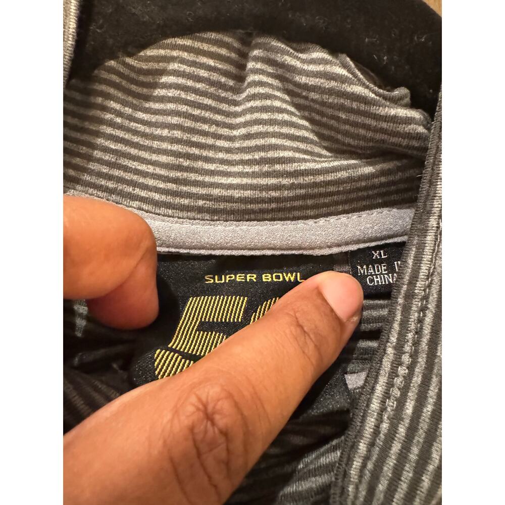 Super Bowl 50 XL Gray 1/4 Zip Pullover Long Sleeve Shirt NFL Lightweight‎ - Picture 4 of 7